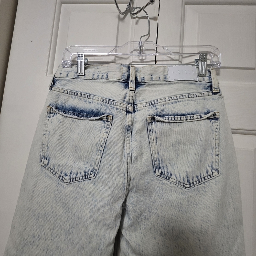 Pistola Charlie Acid Wash High Rise Straight Leg Jeans Size 28 - Picture 6 of 12